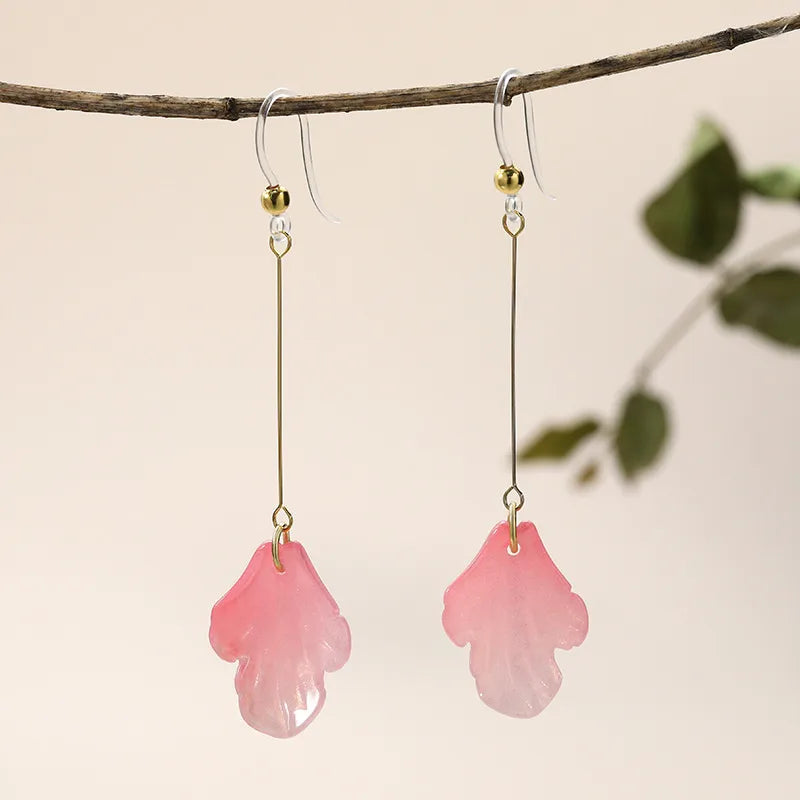 Rosy Petal Drop Earring