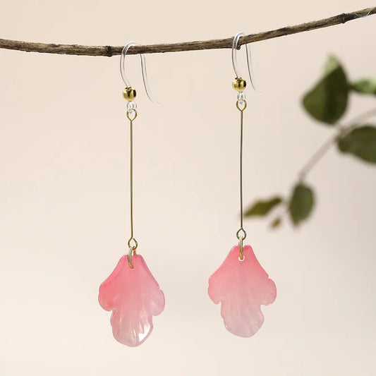 Rosy Petal Drop Earring