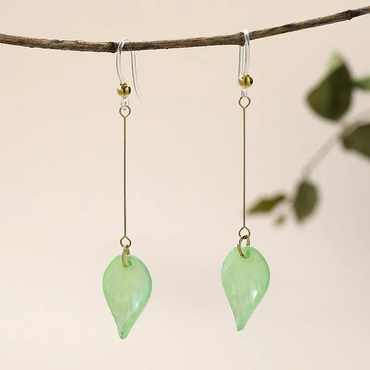 Pistachio Petal Drop Earring
