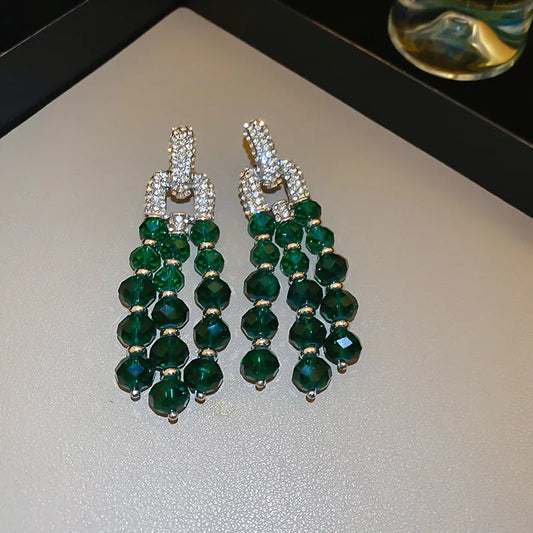 Elegant Embedded Tassel Earrings