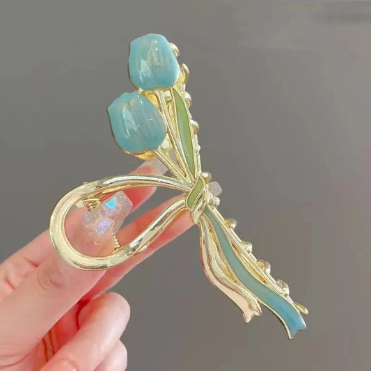 Modern Hair Claws - Blue Tulip