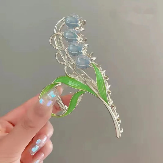 Modern Hair Claws - Lake Blue Flowers
