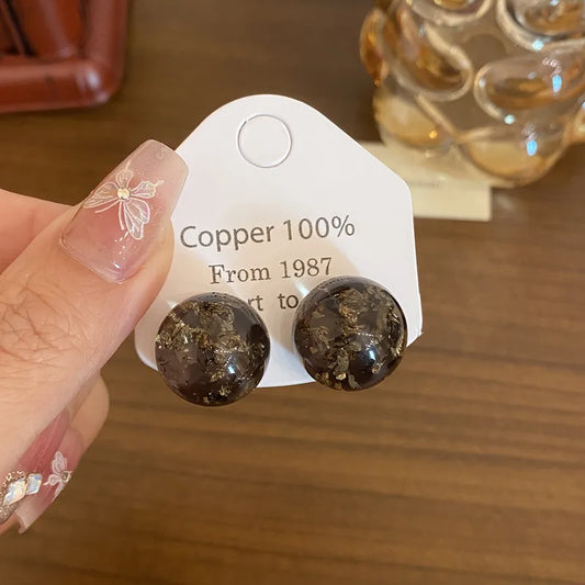 Round Resin Studs - Black