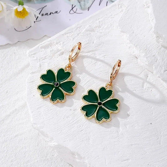 Sweet Flower Earrings - Green