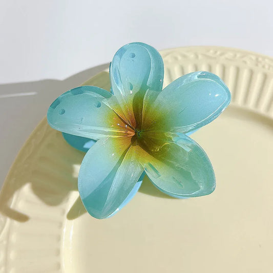 Blue plumeria clip