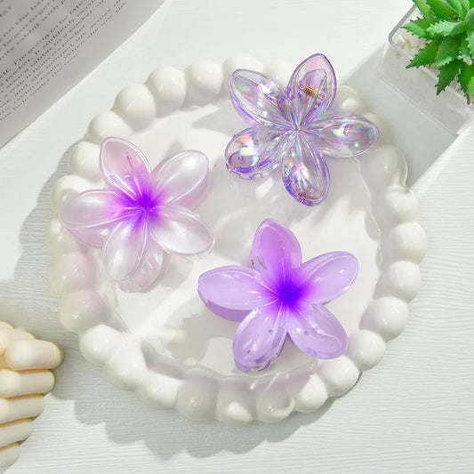Purple shade plumeria clip