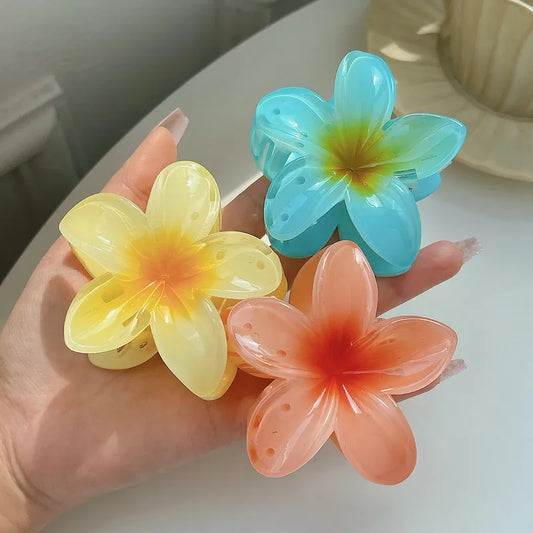 Colorful plumeria three combinations clip