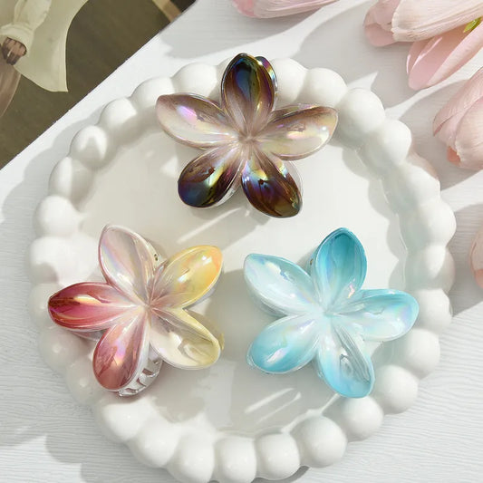 Colorful plumeria three combinations clip