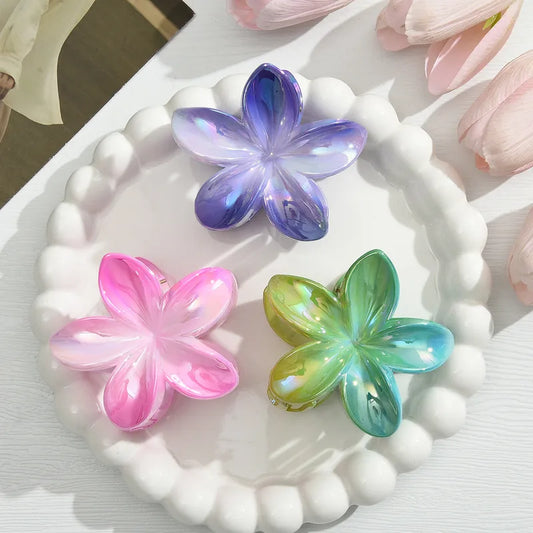 Colorful plumeria three combinations clip