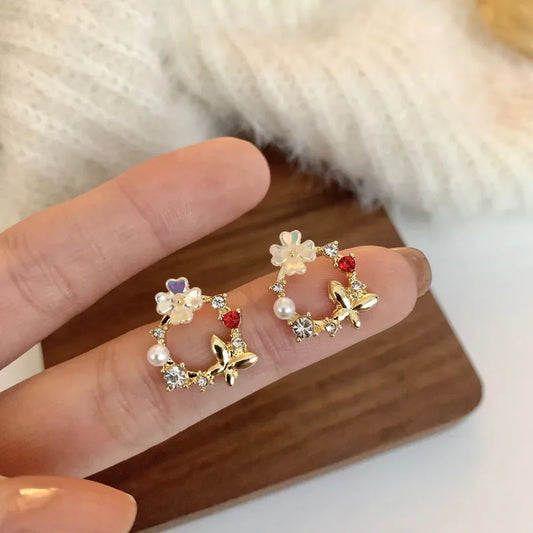 Butterfly flower Stud