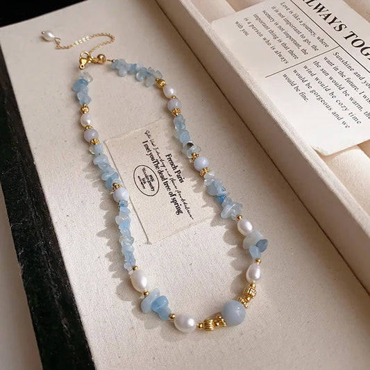Pearl Aquamarine Necklace