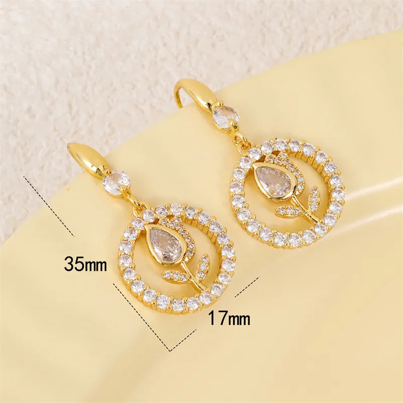 Rose Radiance Earrings - Gold Plated
