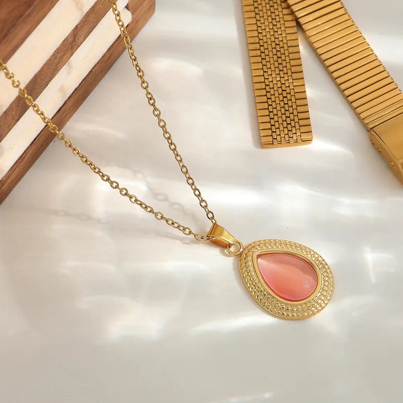 Gold Plated Waterdrop Necklace & Earrings Set