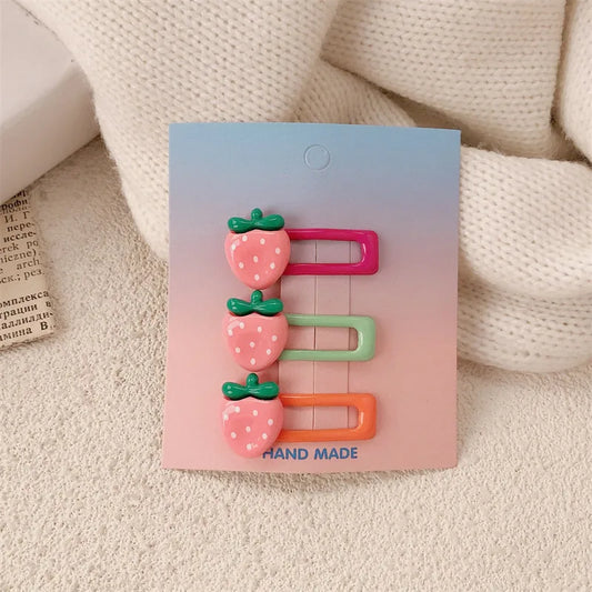 Hair Clips Set For Girls Children's Cute Fruit