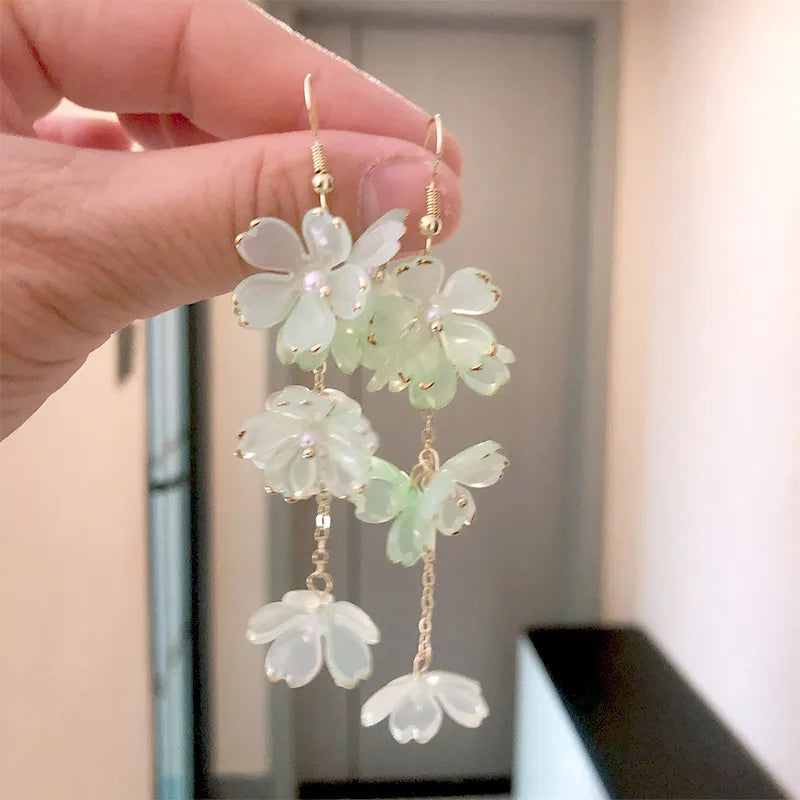 Korean Beaded Petal Earrings