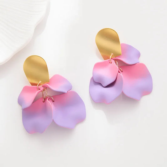 Petal Earrings - Purple Pink