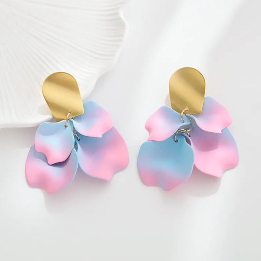 Petal Earrings - Pink Blue
