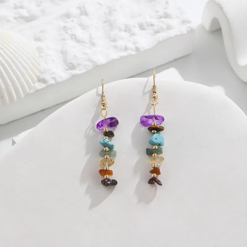 Natural Crystal Stones Dangle Earrings