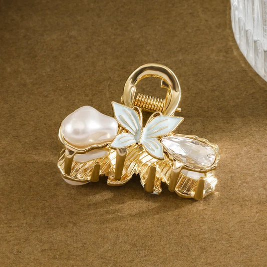 Metal Butterfly Hair Clip - Light Blue