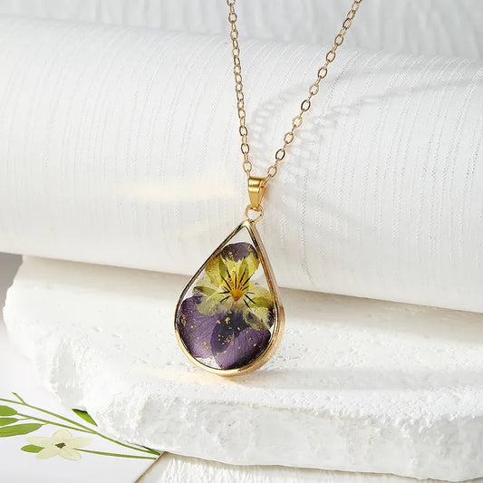 Resin Pendant - Pansy