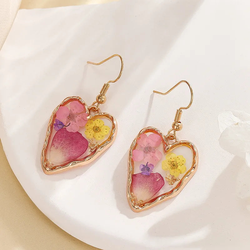 Sweet Meadow Heart Resin Earring