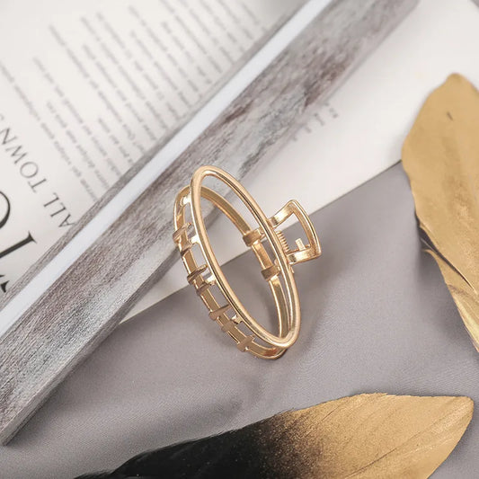 Simple Metal Clip -  Small Ellipse