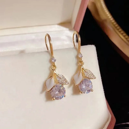 Leaf Shaped Drop Earrings