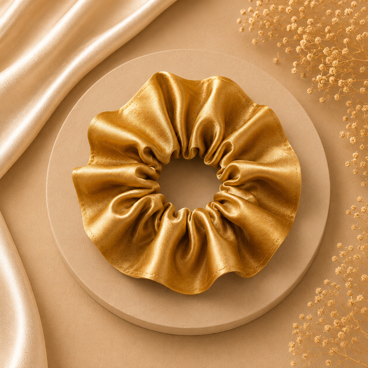 Butterscotch Satin Scrunchie (one piece)