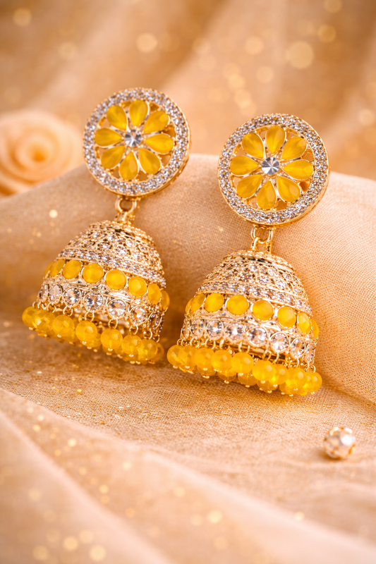 Yellow Bloom Jhumka