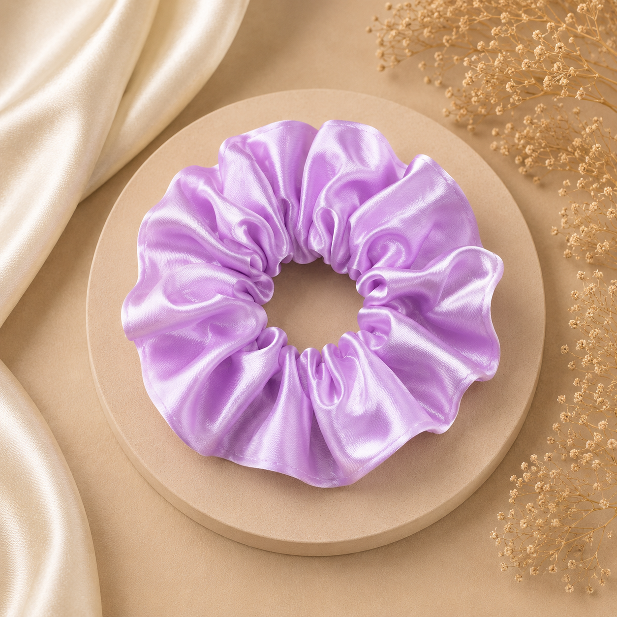 Lavender Dream Satin Scrunchie (one piece)