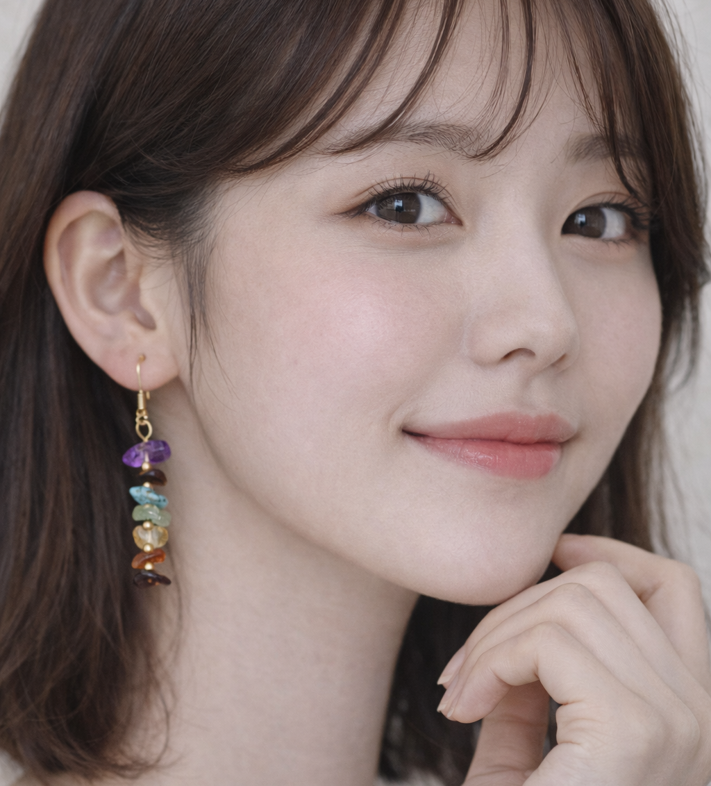 Natural Crystal Stones Dangle Earrings