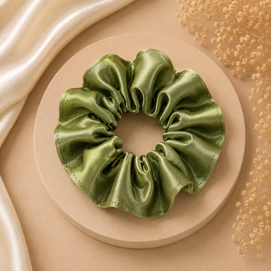 Matcha Satin Scrunchie (one piece)