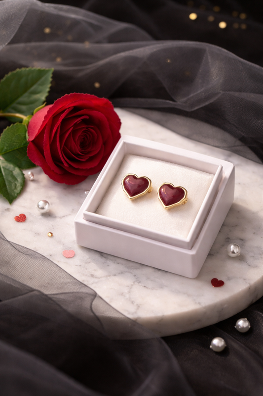 Wine Love Valentine Studs