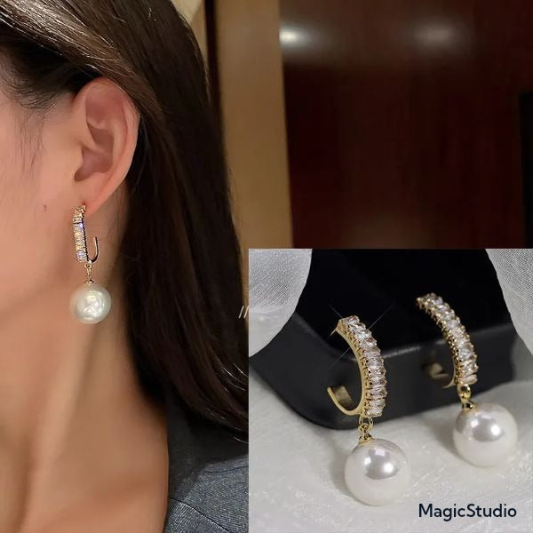White Pearl Drop Earring