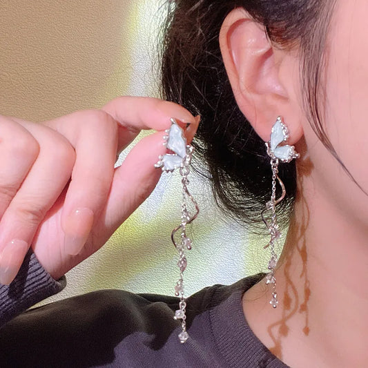 Half Butterfly Drop Earrings