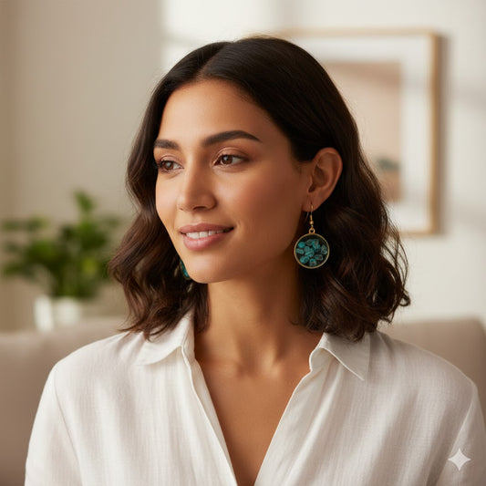 Aqua Resin Earring - Blue