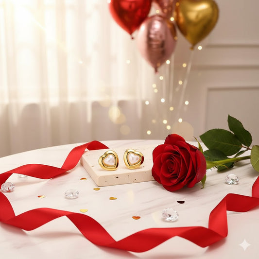 Golden Heart Valentine Studs