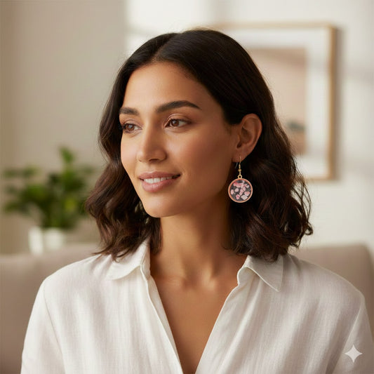 Aqua Resin Earring - Pink